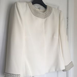 Tahari by ASL pearl trimmed skirt suit